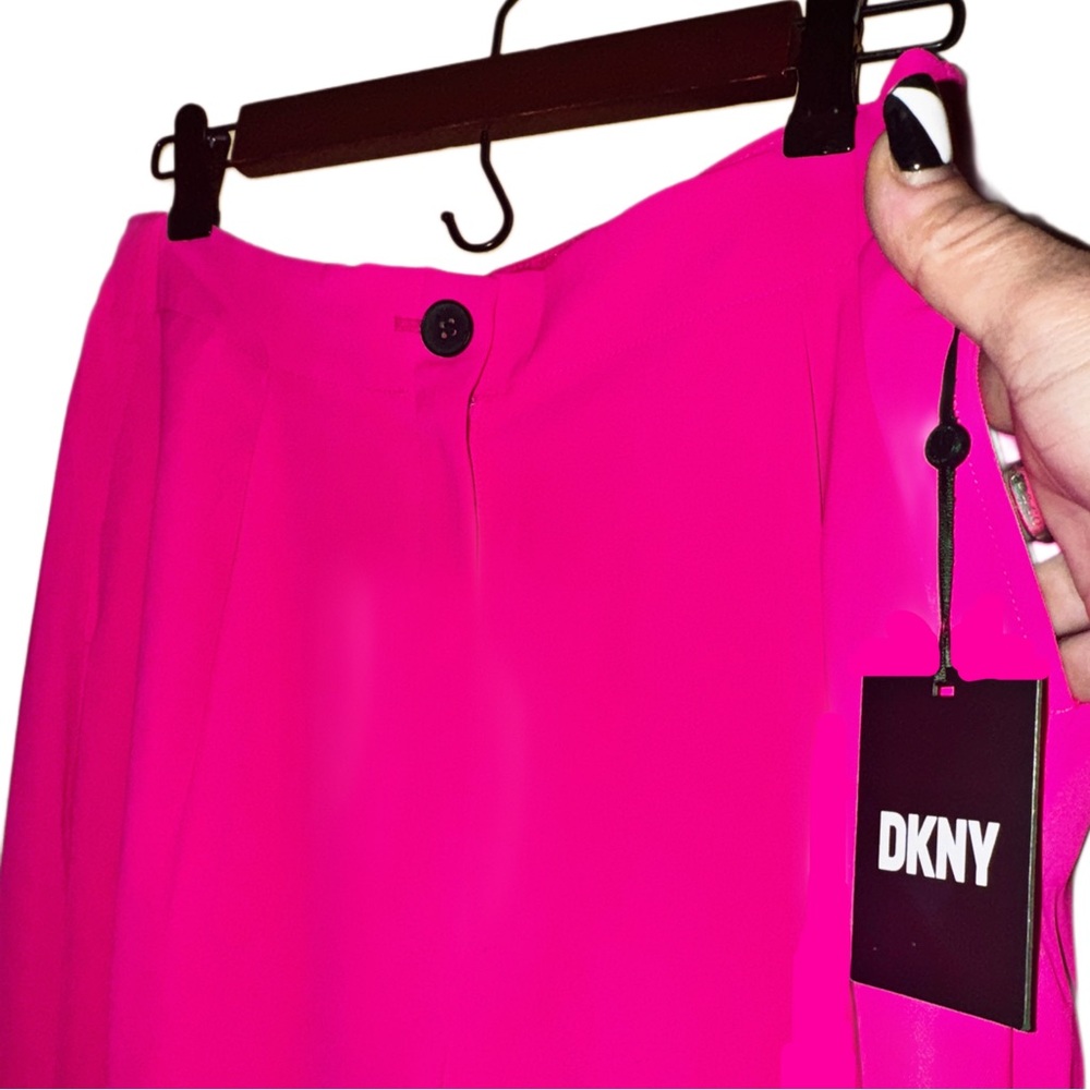 NWT - DKNY Women’s High Rise Wide Leg Satin Pants - Picture 2 of 8